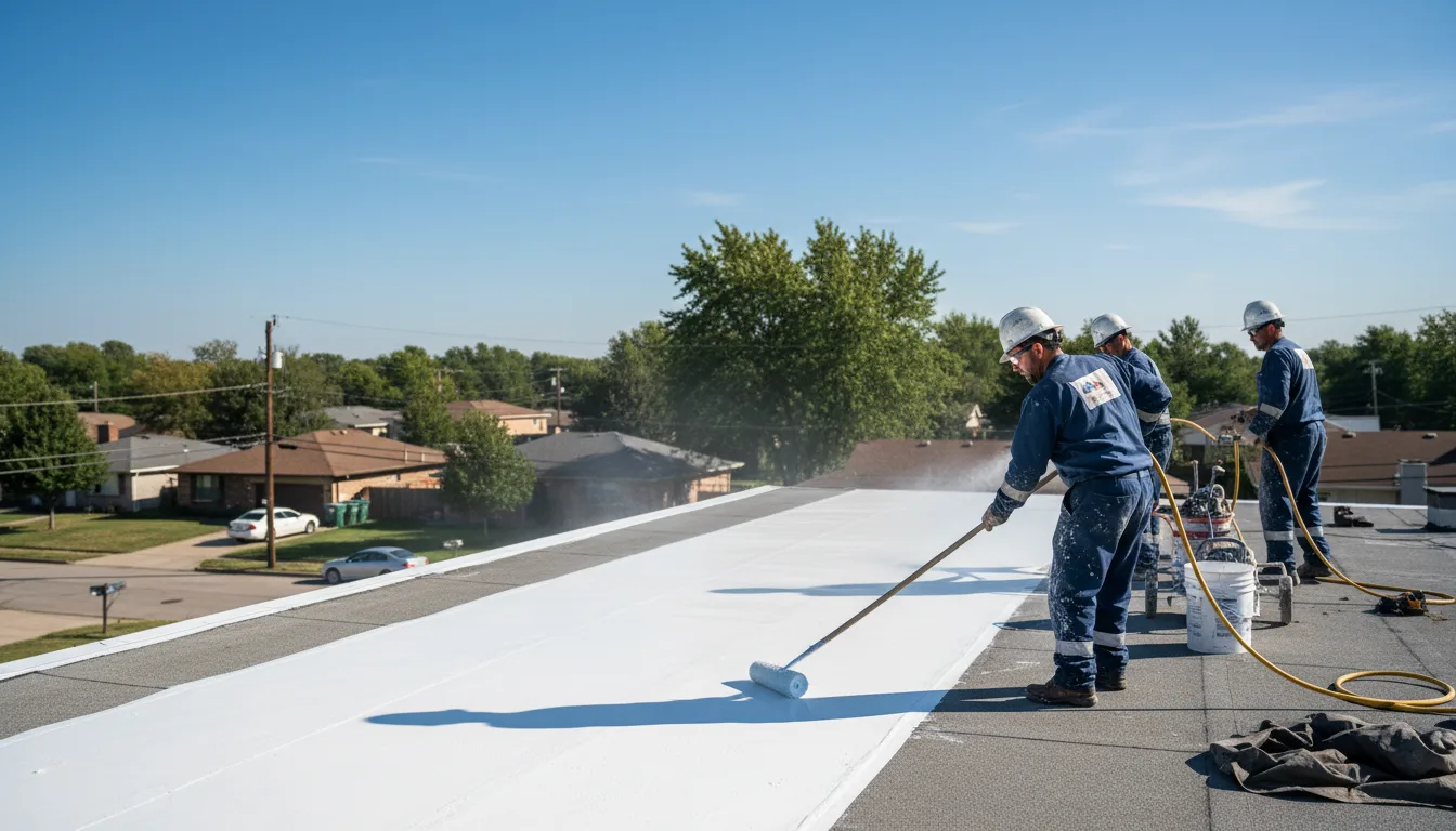 Commercial roof coating in Ovalo, TX near me
